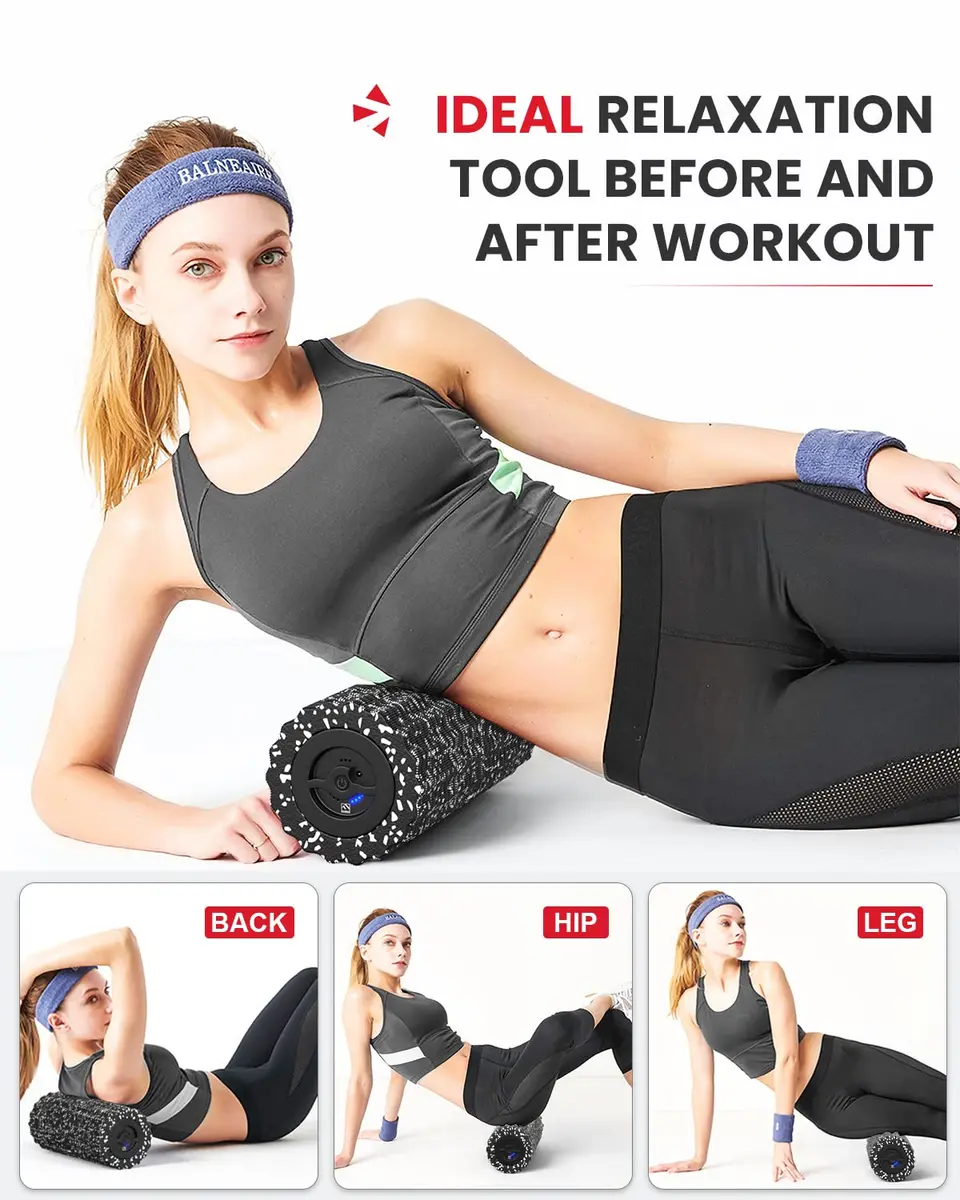 FITINDEX Vibrating Foam Roller for Exercise, 4 Speed, Rechargeable | Deep Tissue Muscle Massage Tool - view 5