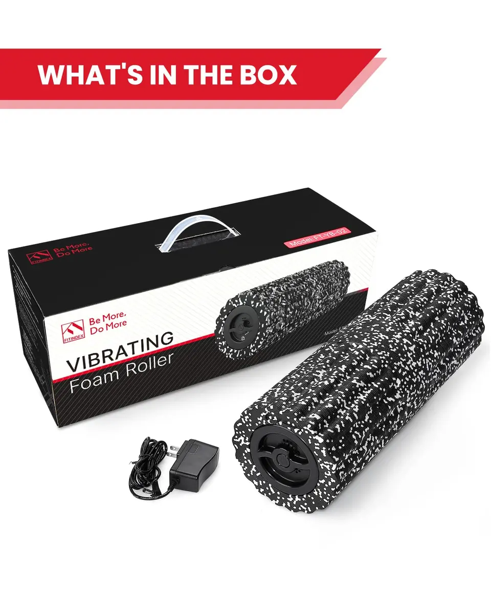 FITINDEX Vibrating Foam Roller for Exercise, 4 Speed, Rechargeable | Deep Tissue Muscle Massage Tool - view 8