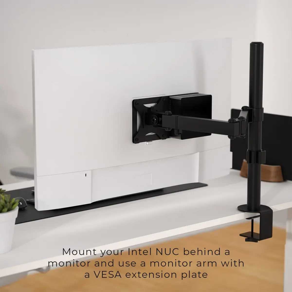 HumanCentric Mounting Bracket for Intel NUC mini pc VESA Monitor Arm 75x75 | Supports 75x75 & 100x100 Patterns - view 2