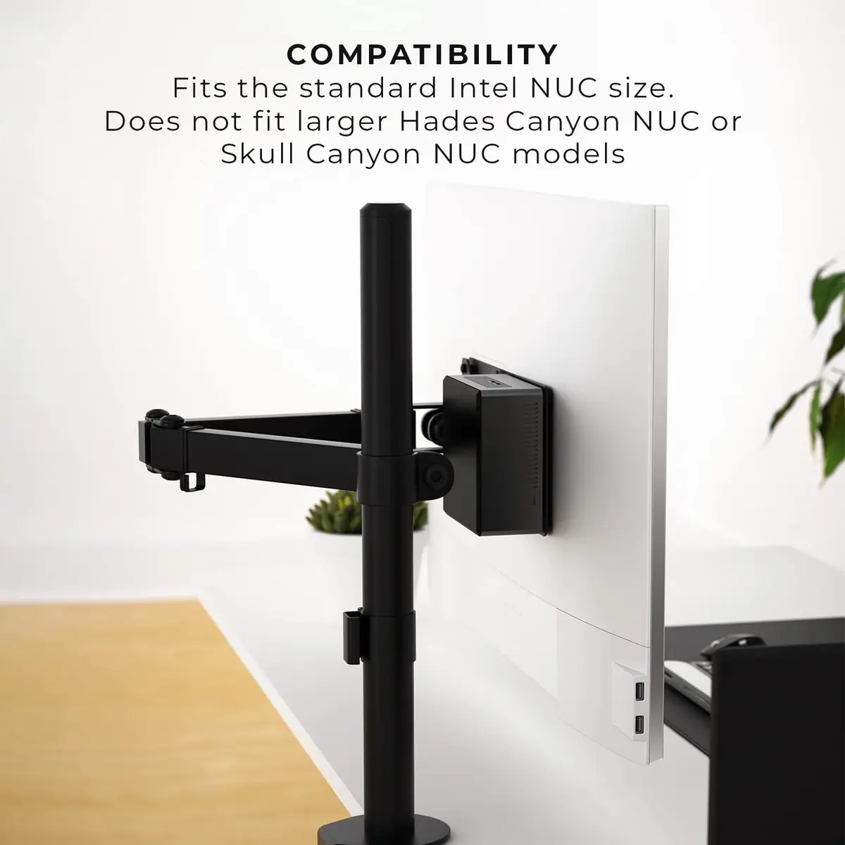 HumanCentric Mounting Bracket for Intel NUC mini pc VESA Monitor Arm 75x75 | Supports 75x75 & 100x100 Patterns - view 3