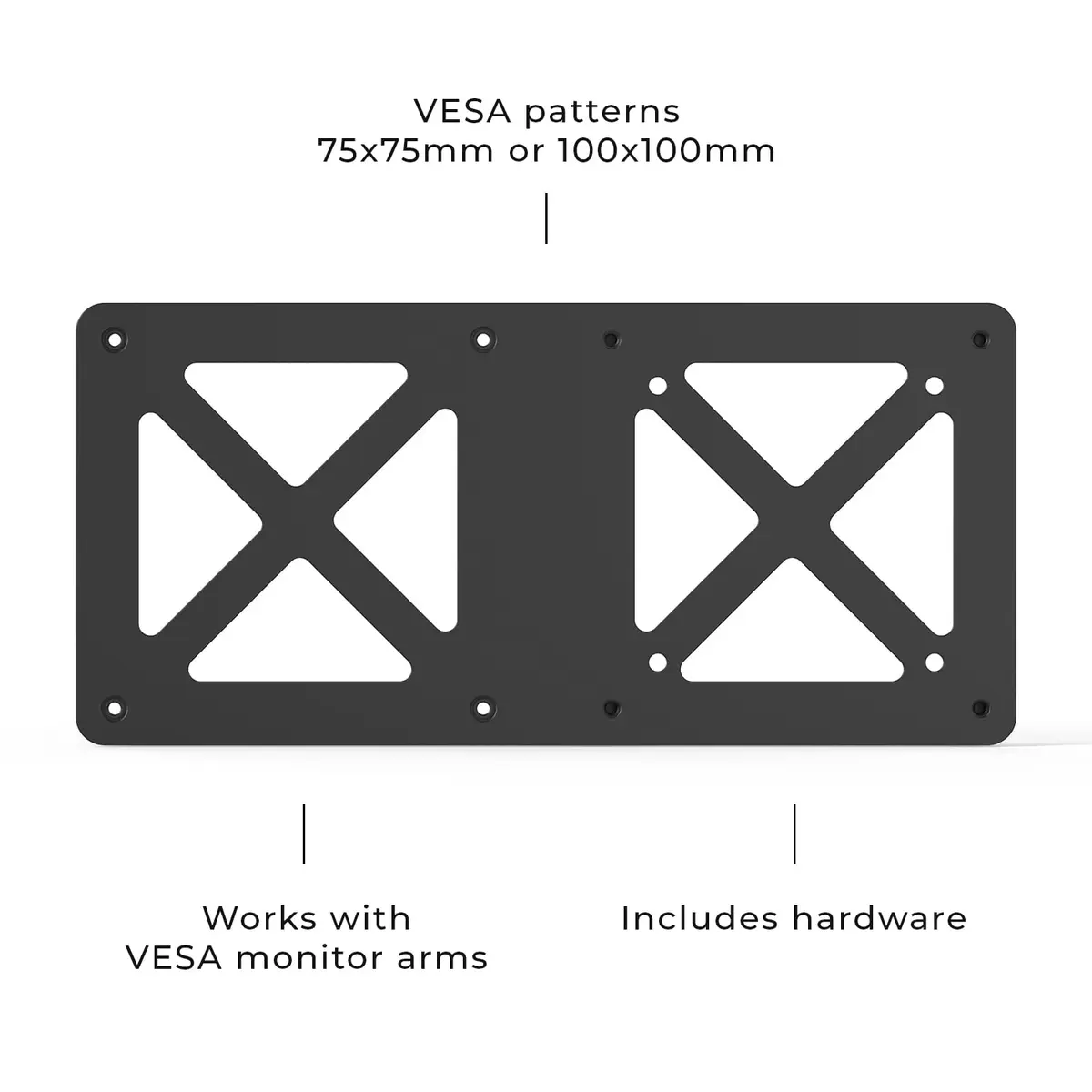 HumanCentric Mounting Bracket for Intel NUC mini pc VESA Monitor Arm 75x75 | Supports 75x75 & 100x100 Patterns - view 4