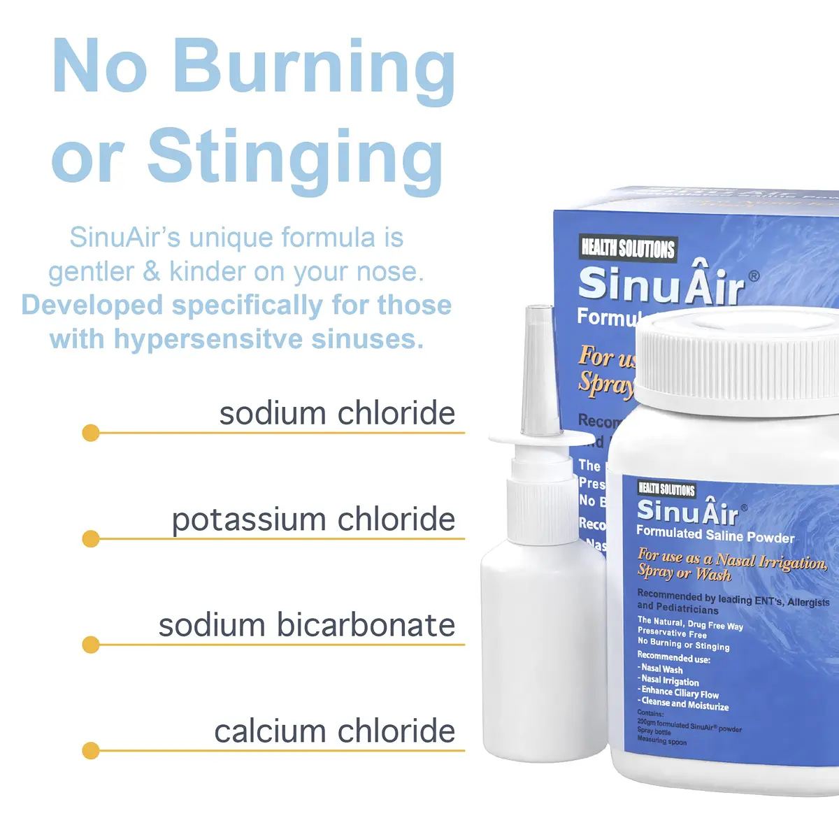 Health Solutions SinuAir Sinus Rinse Salt Solution 200g | Saline Powder for Nasal Irrigation & Sinuses - view 5