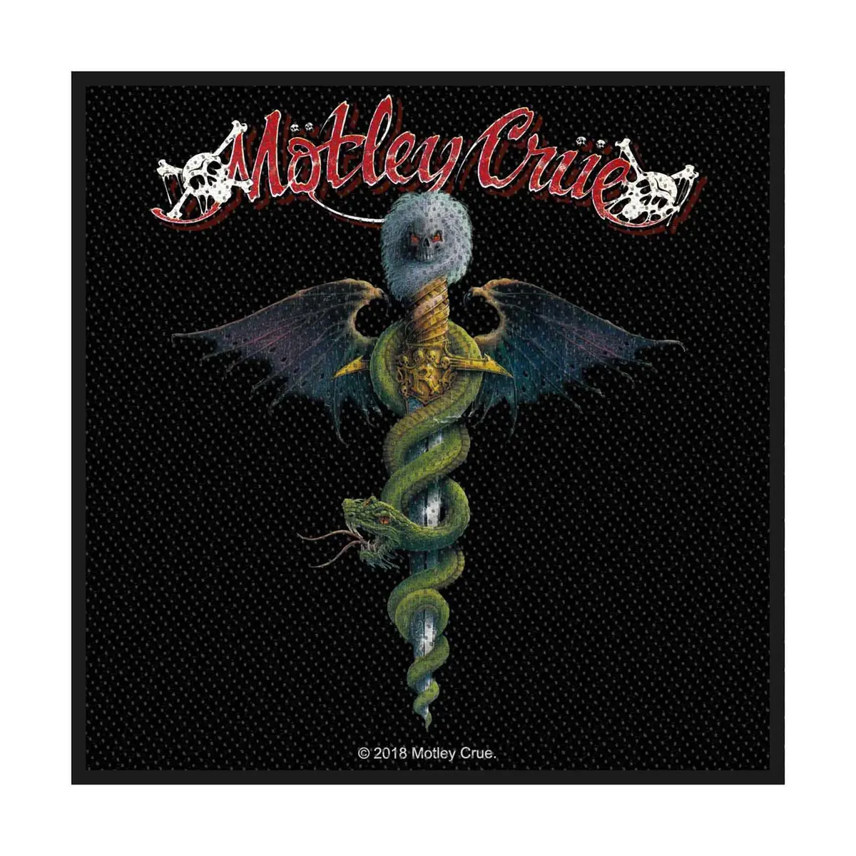 Motley Crue Fabric Applique Patch 10 x 10 cm | Official Licensed Sew On Patch for Clothing - main product image