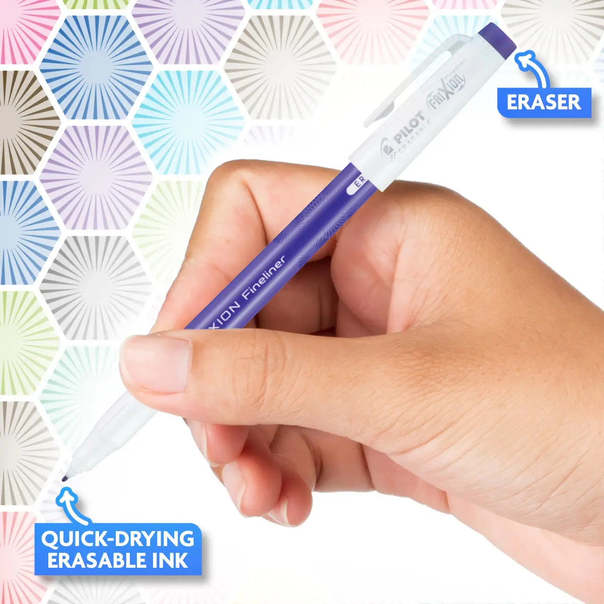 PILOT FriXion Fineliner Erasable Marker Pens, Fine Point, Purple Ink, 12-Pack (0.60mm Line) | Erasable Ink for Clean Documents - view 4