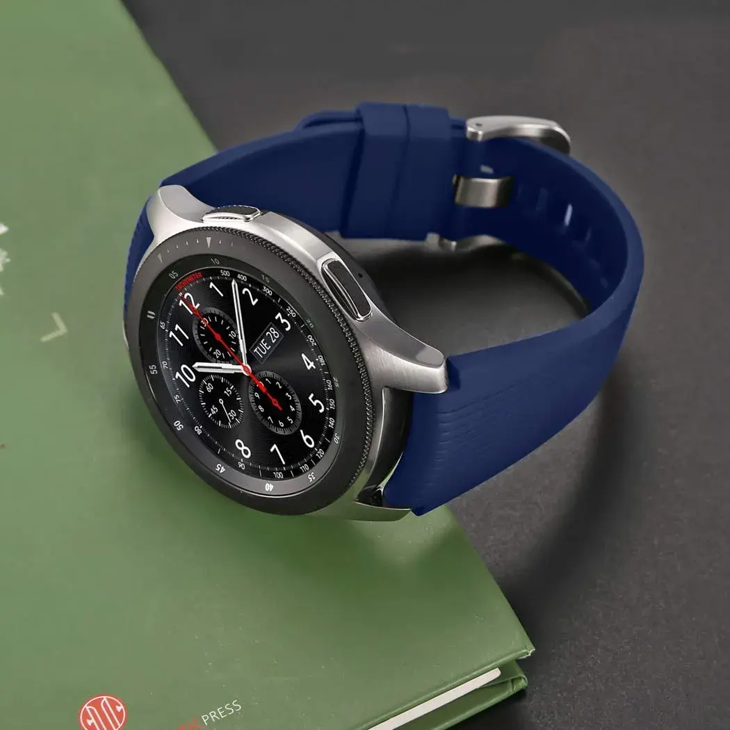 HSWAI 22mm Silicone Watch Band for Samsung Galaxy Watch 3 45mm/46mm, Gear S3 Classic/Frontier, Navy | Water Resistant Sports Strap - view 5