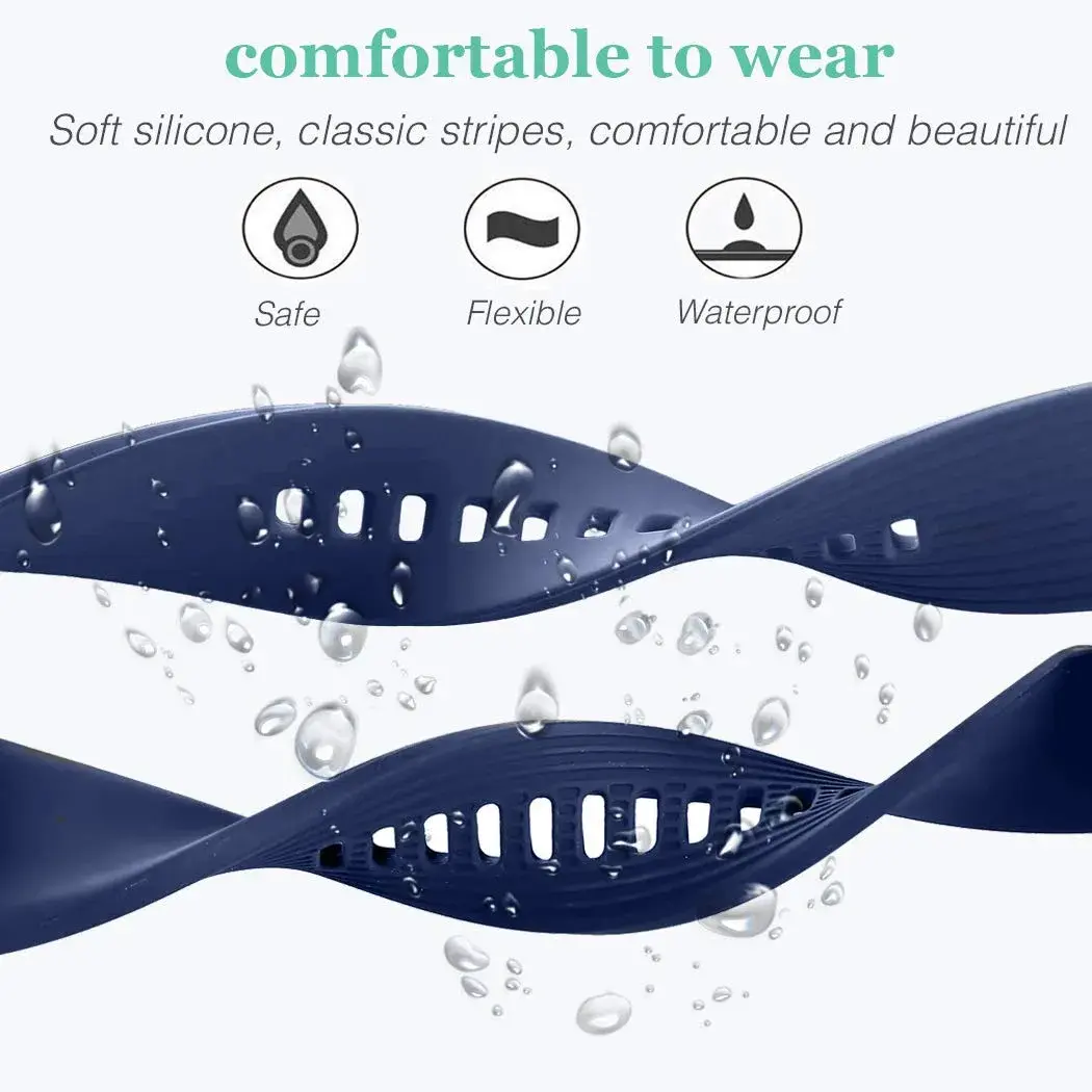 HSWAI 22mm Silicone Watch Band for Samsung Galaxy Watch 3 45mm/46mm, Gear S3 Classic/Frontier, Navy | Water Resistant Sports Strap - view 4