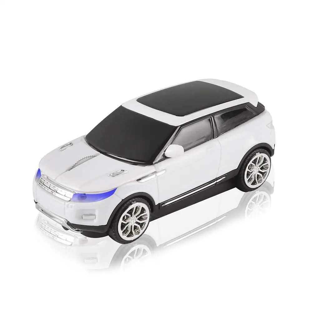 Sunffice Wireless Car Mouse 1600 DPI Optical with USB Receiver (White) | 2.4GHz Sport SUV Shape - main product image
