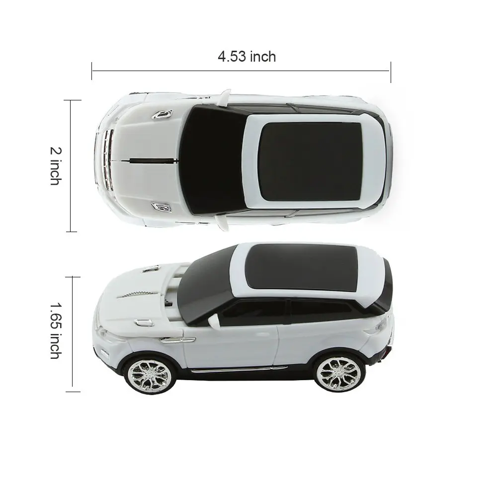 Sunffice Wireless Car Mouse 1600 DPI Optical with USB Receiver (White) | 2.4GHz Sport SUV Shape - view 6