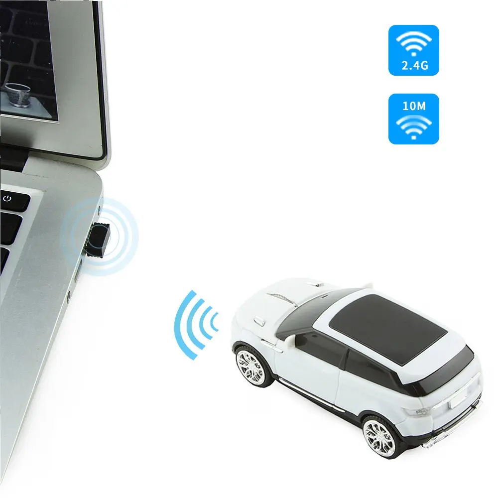 Sunffice Wireless Car Mouse 1600 DPI Optical with USB Receiver (White) | 2.4GHz Sport SUV Shape - view 7