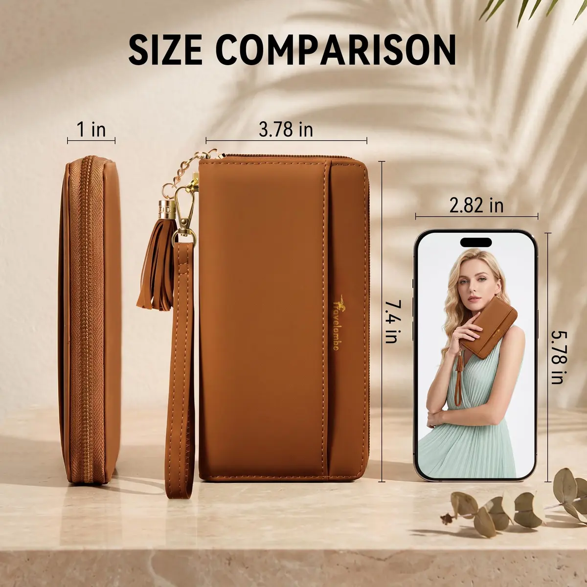 Travelambo Wristlet Wallet Women RFID Bifold Large Capacity Clutch Purse | RFID Protected & Stylish - view 6
