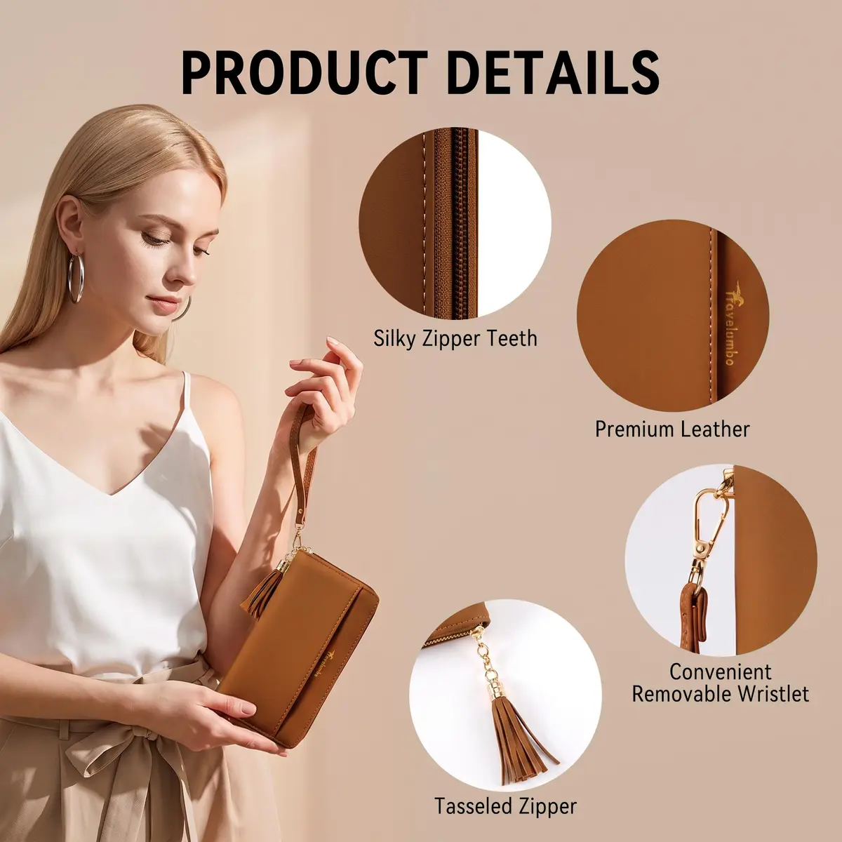 Travelambo Wristlet Wallet Women RFID Bifold Large Capacity Clutch Purse | RFID Protected & Stylish - view 4