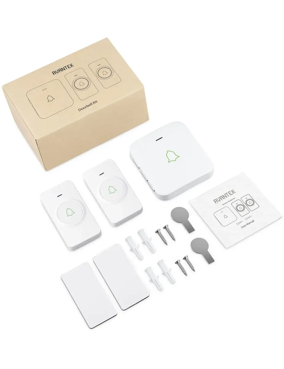 AVANTEK Wireless Doorbell Kit 300m (1000 ft) Range | 2 White Transmitters + 1 Plug-in Receiver - view 9