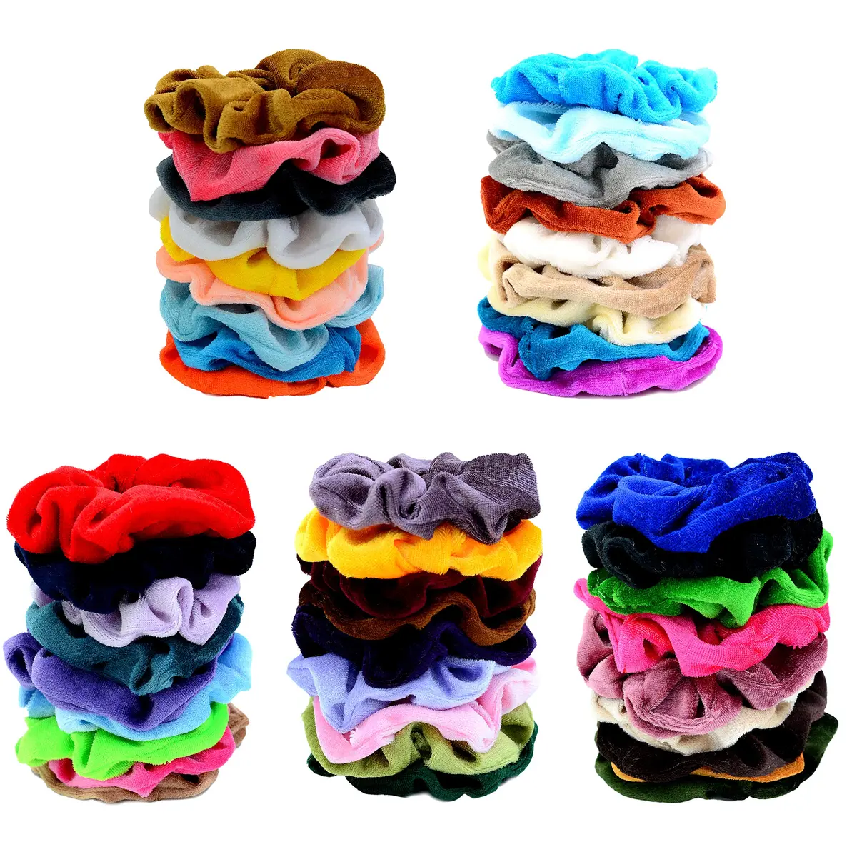 Chloven Velvet Hair Scrunchies 45 Pieces | Colorful, Stretchable & Durable for Women Girls - view 2