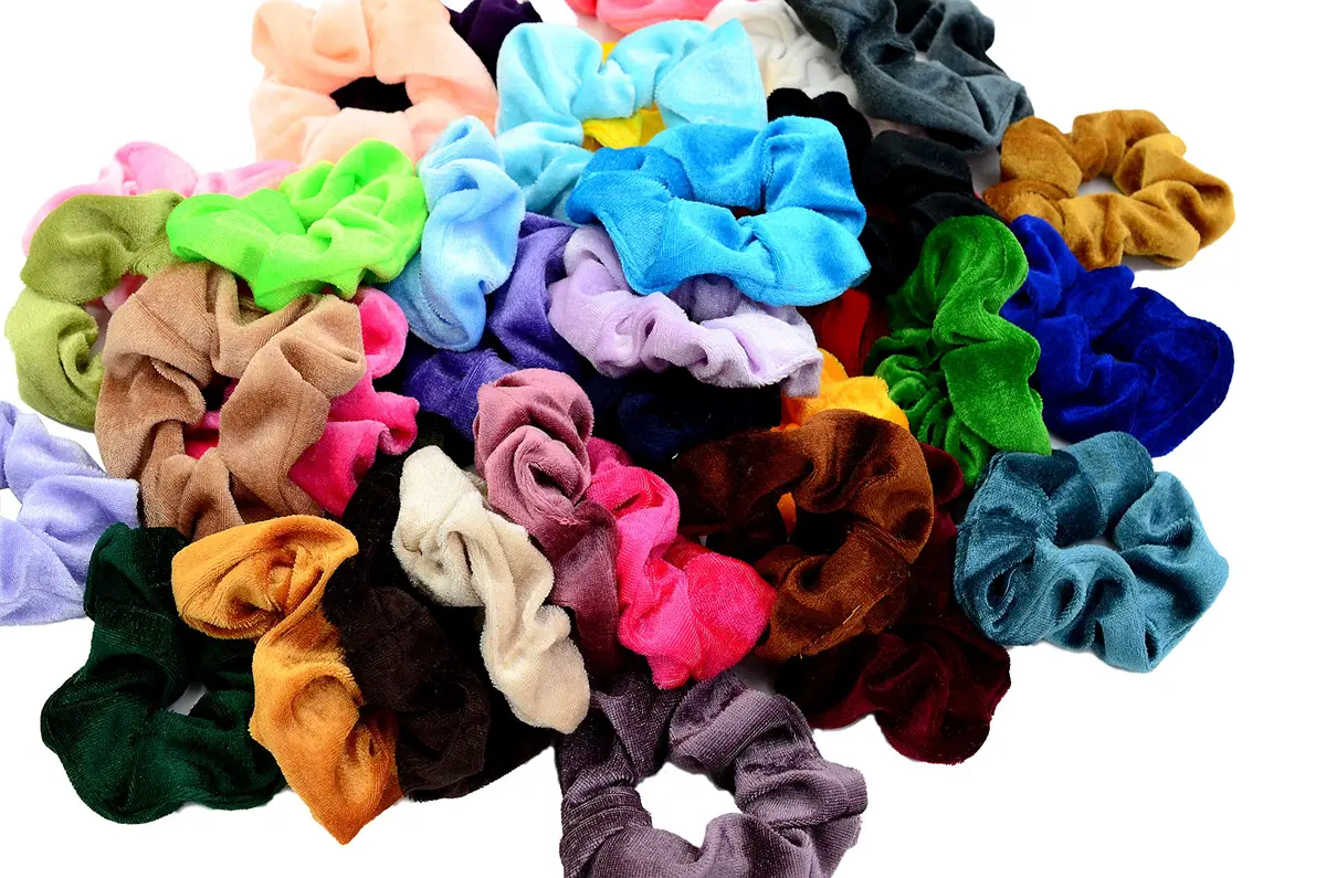 Chloven Velvet Hair Scrunchies 45 Pieces | Colorful, Stretchable & Durable for Women Girls - view 3