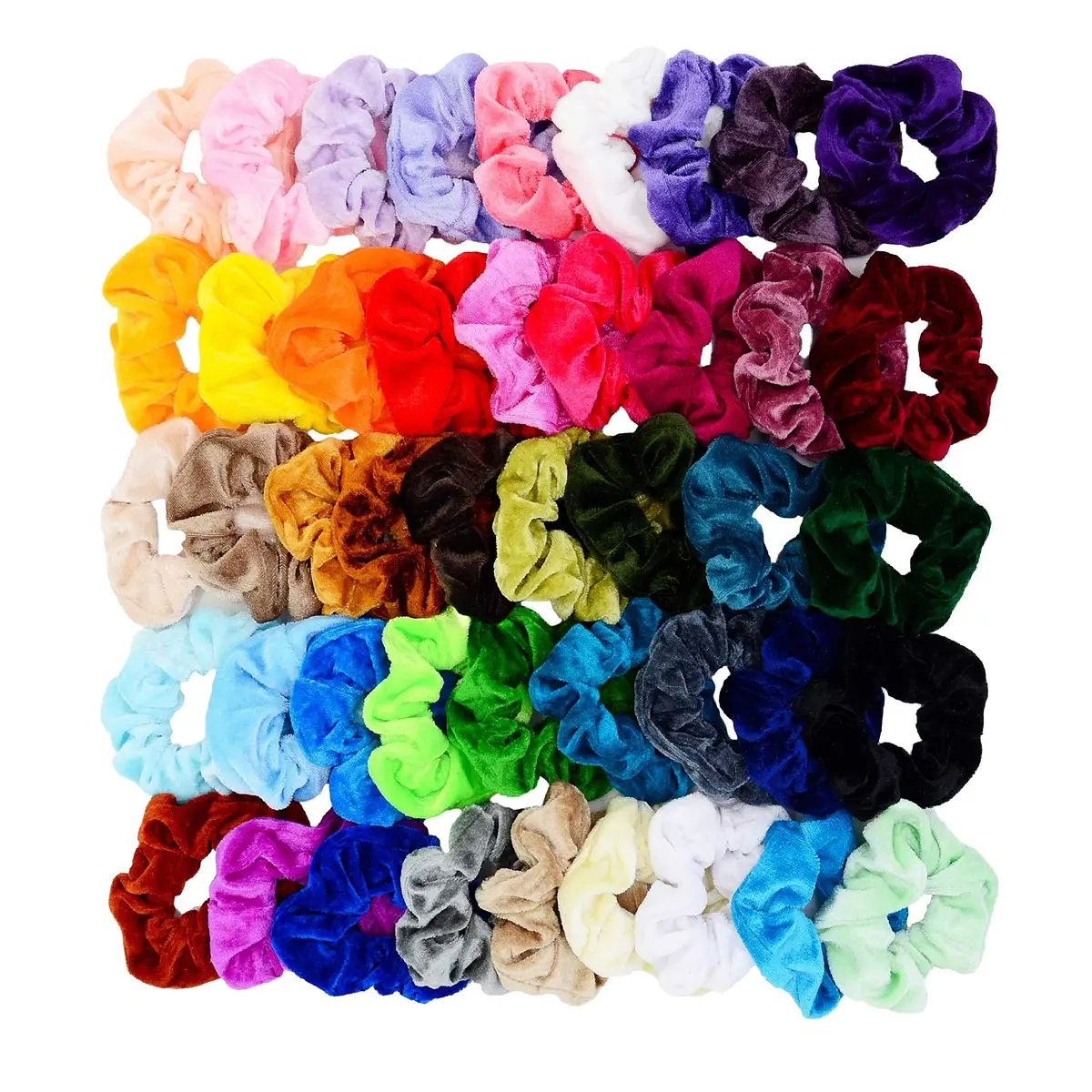 Chloven Velvet Hair Scrunchies 45 Pieces | Colorful, Stretchable & Durable for Women Girls - main product image