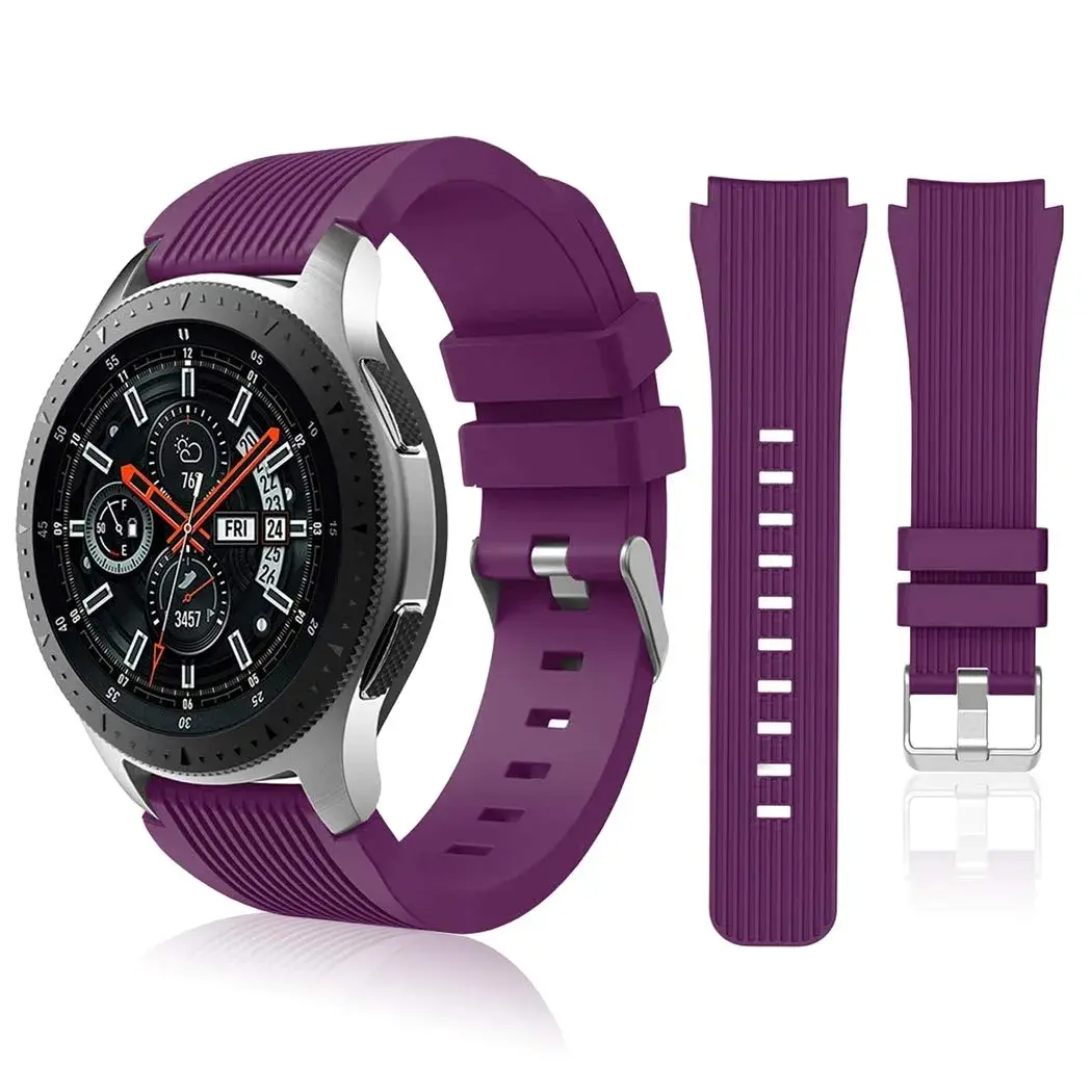 HSWAI 22mm Silicone Watch Band for Samsung Galaxy Watch 3 45mm/46mm, Gear S3 Classic/Frontier | Purple, Water Resistant Sports Strap - main product image