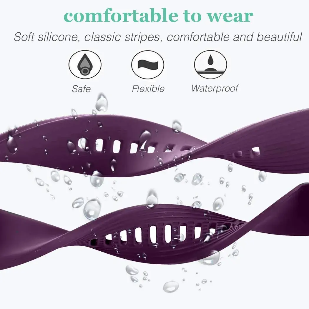 HSWAI 22mm Silicone Watch Band for Samsung Galaxy Watch 3 45mm/46mm, Gear S3 Classic/Frontier | Purple, Water Resistant Sports Strap - view 4