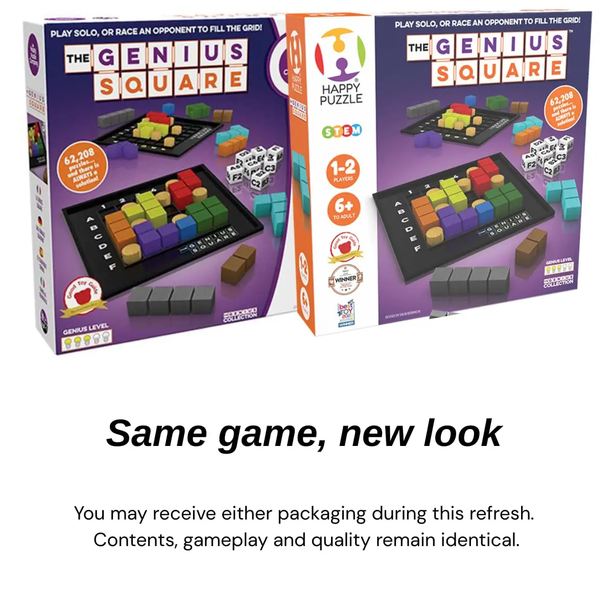 The Happy Puzzle Company Genius Square STEM Puzzle Game 227g (8oz) | Award-Winning Logic Game with 62,000+ Solutions - view 10