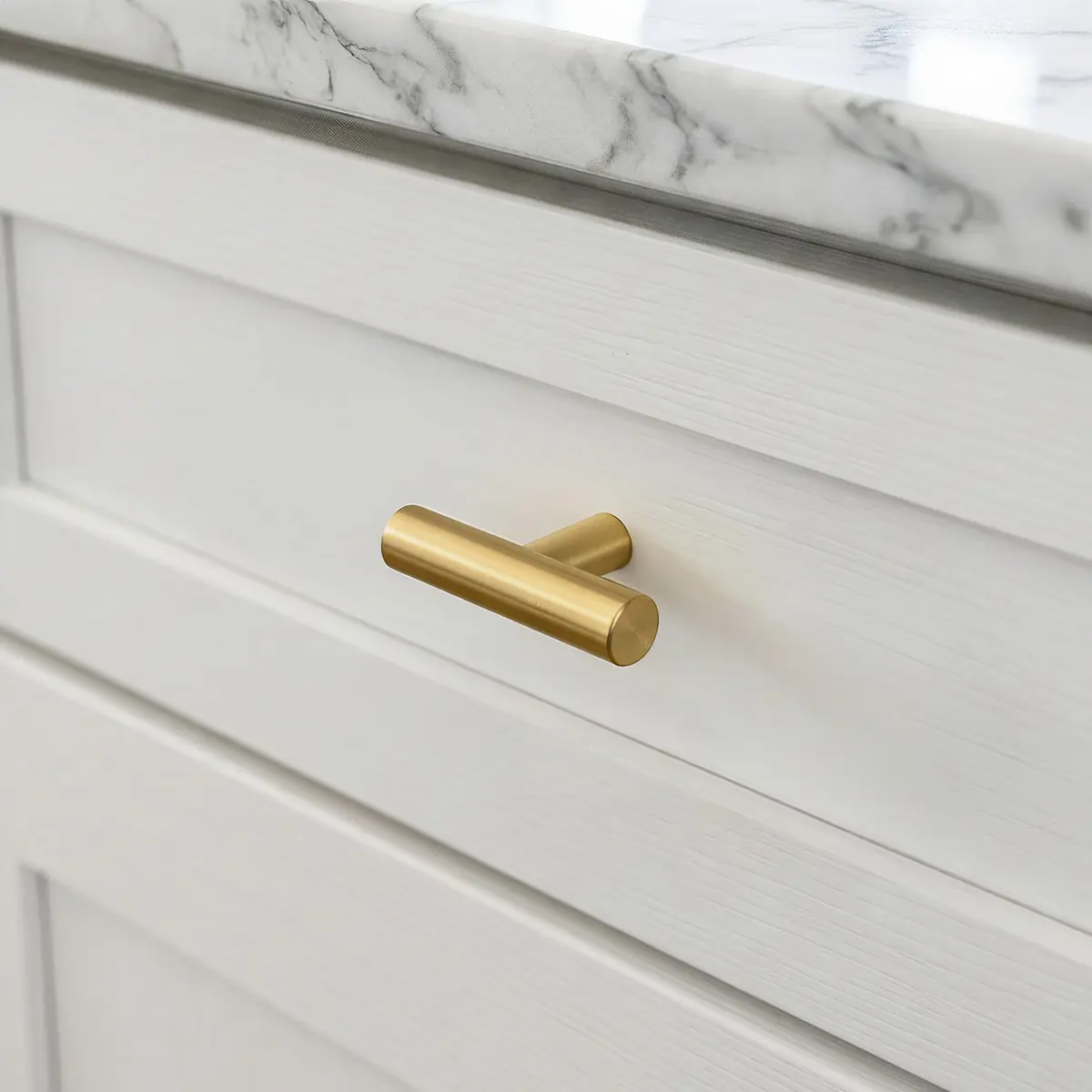 LONTAN 12 Pack Gold Cabinet Knobs, Brushed Brass, 2 Inch | Modern Stainless Steel Hardware for Cabinets - view 2
