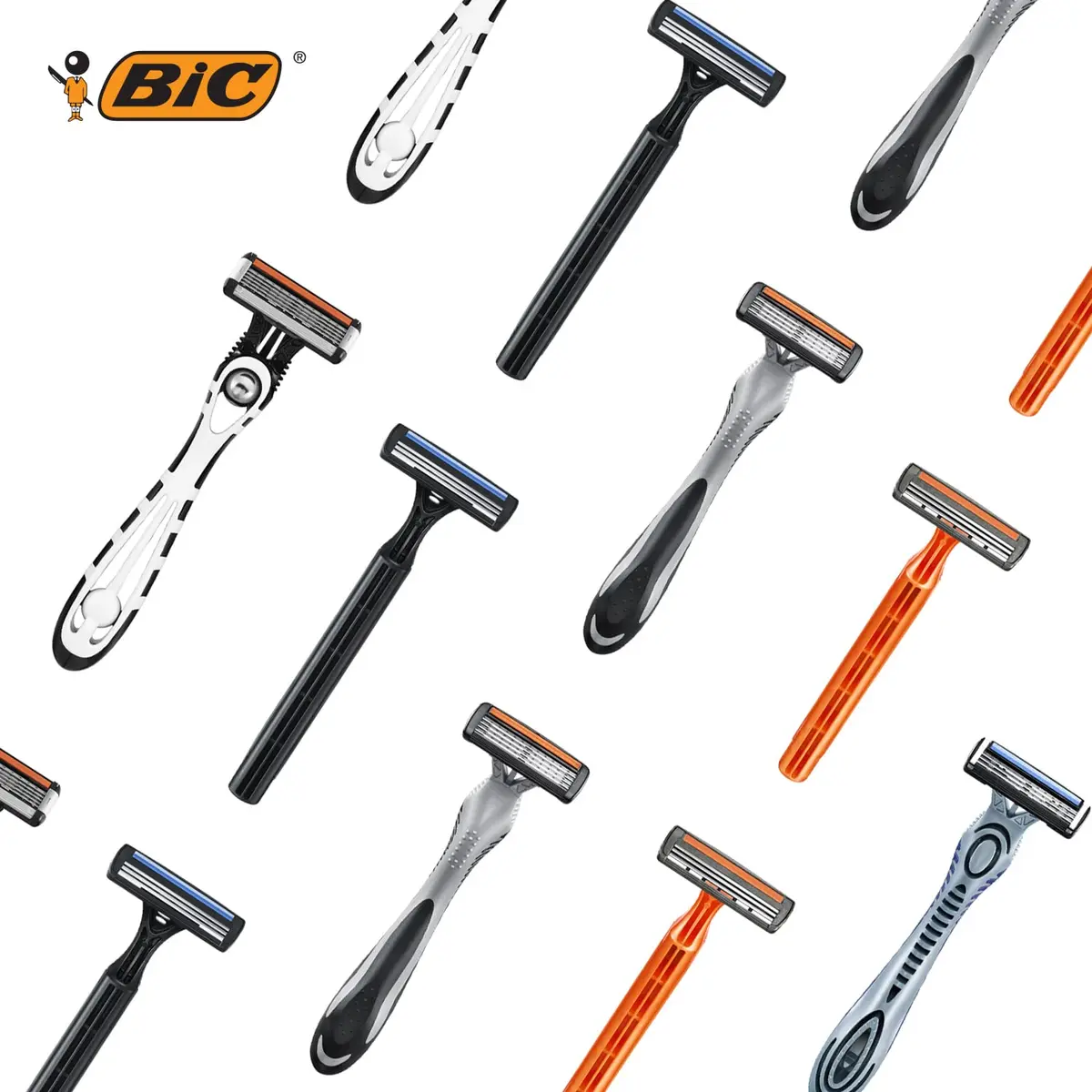 BIC 3 Sensitive Disposable Razors for Men | Fixed Head Triple Blade, 16 Count, Orange Handle - view 6