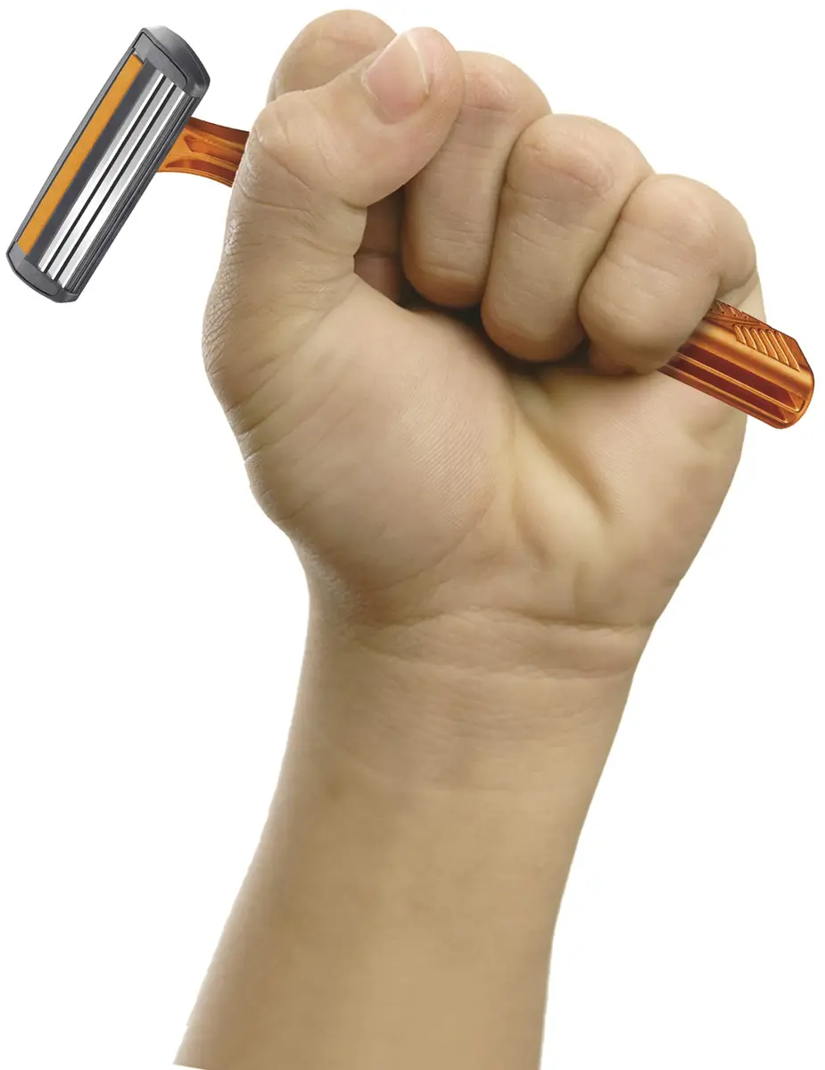 BIC 3 Sensitive Disposable Razors for Men | Fixed Head Triple Blade, 16 Count, Orange Handle - view 3