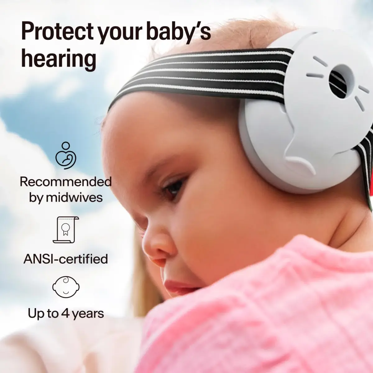 Alpine Muffy Baby Ear Protection Earmuffs for Babies & Toddlers up to 4 Years | CE & ANSI Certified Noise Reduction - view 2