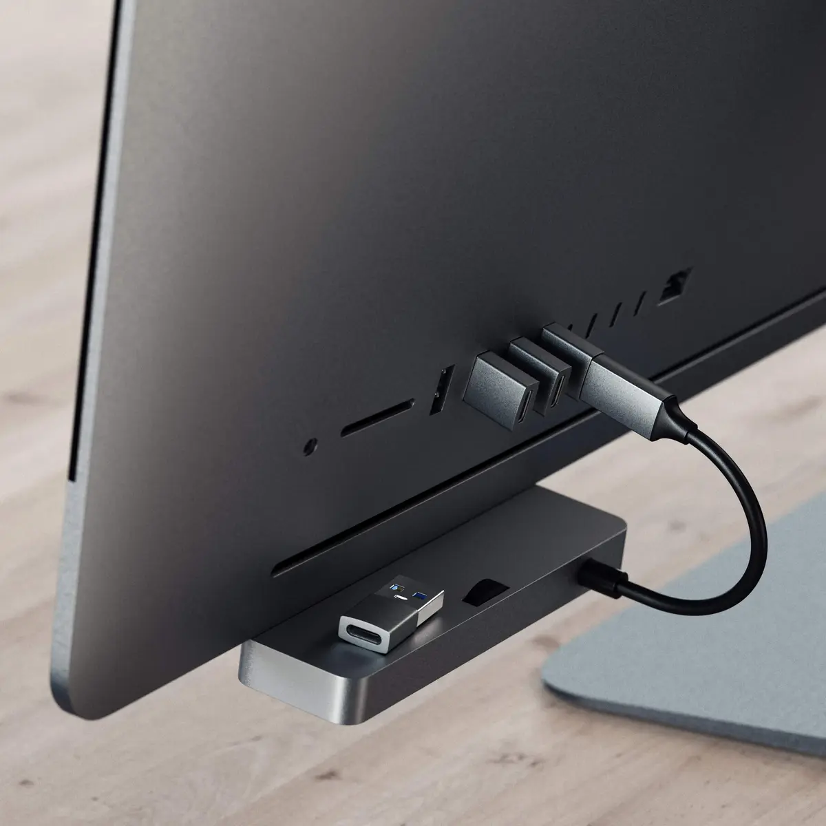 Satechi USB-A to USB-C Adapter, 10Gbps Data, 15W PD Charging, Space Gray | For Apple CarPlay & Modern Devices - view 5