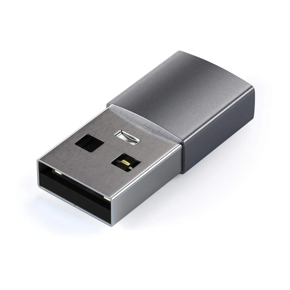 Satechi USB-A to USB-C Adapter, 10Gbps Data, 15W PD Charging, Space Gray | For Apple CarPlay & Modern Devices - view 2