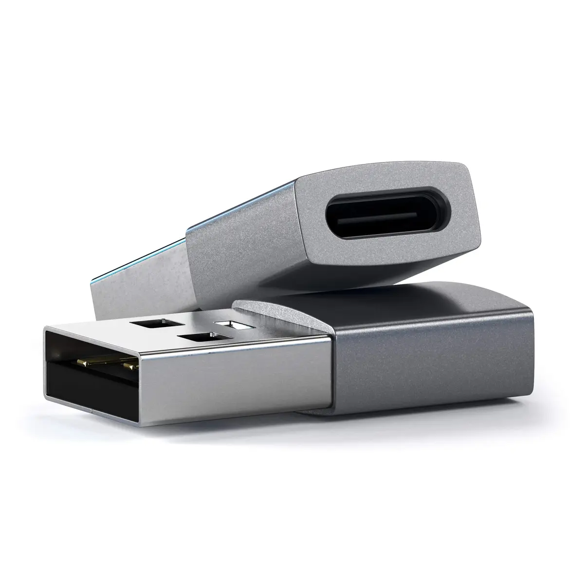 Satechi USB-A to USB-C Adapter, 10Gbps Data, 15W PD Charging, Space Gray | For Apple CarPlay & Modern Devices - view 3