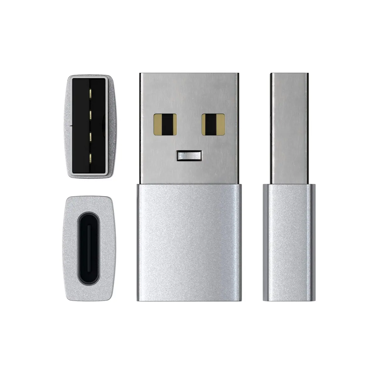 Satechi USB-A to USB-C Adapter, 10Gbps Data & 15W PD Charging, Silver | Connects USB-C Devices to USB-A Ports - view 4