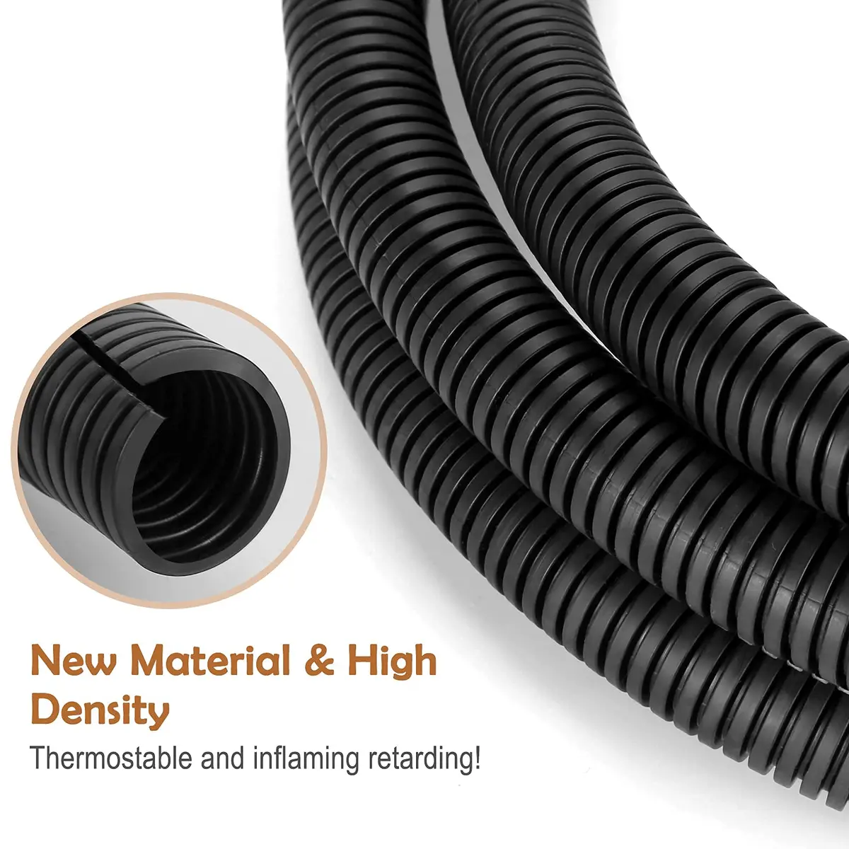 ZhiYo 20FT 1/2 inch Wire Loom Split Tubing | High Temp, Flexible, Black - view 4