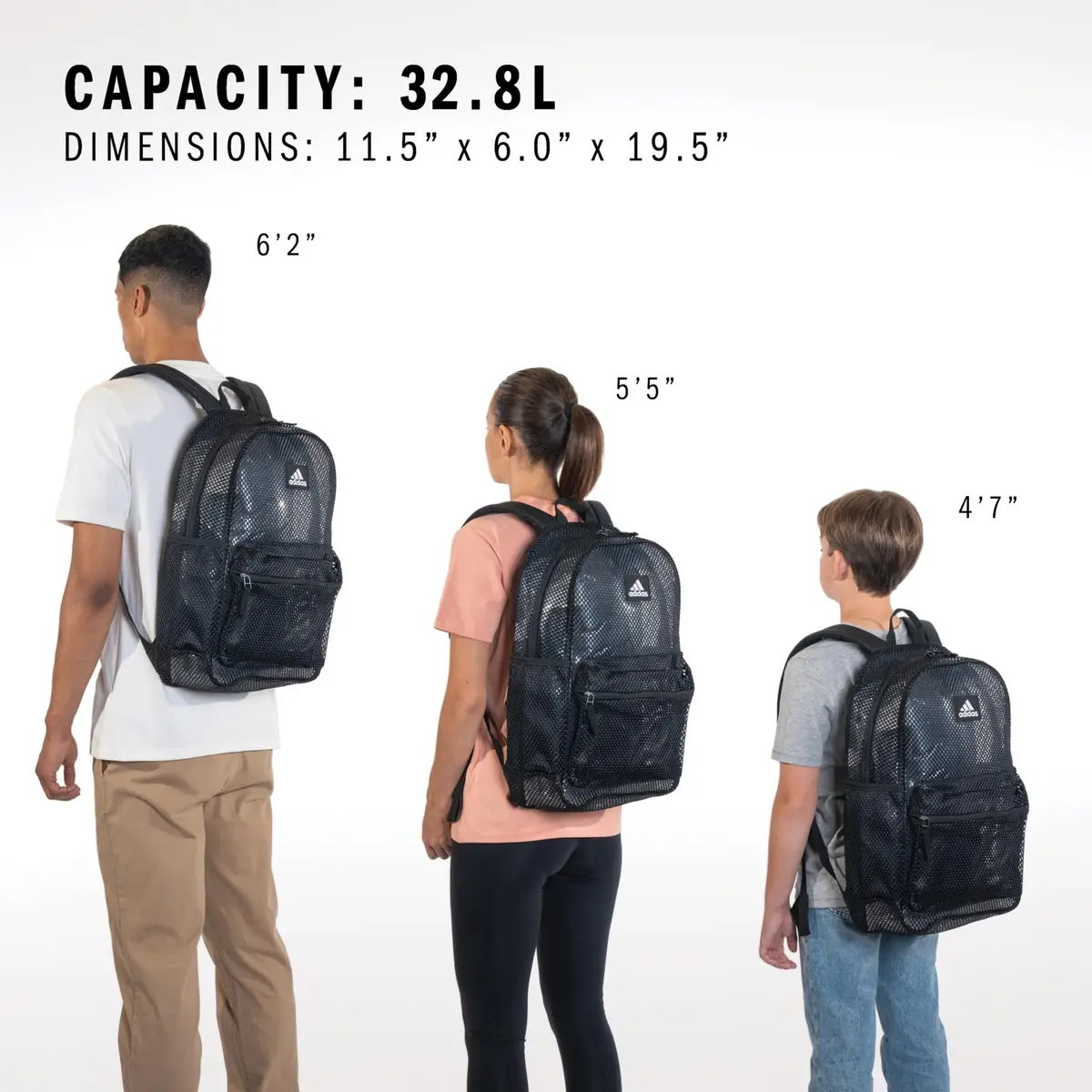 adidas Hermosa Mesh See-Through Backpack | Festival & Beach Bag, 29L - view 6