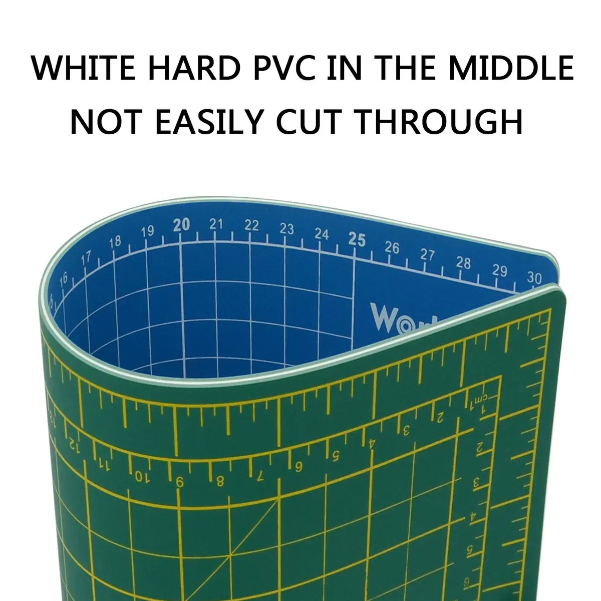 WORKLION Self Healing Cutting Mat: 12''x9'' Double Sided Craft Cutting Mat for Sewing, Fabric, Quilting - 5-Ply Slip-Resistant Hobby Cutting Board for DIY Projects (Green/Blue) - view 5