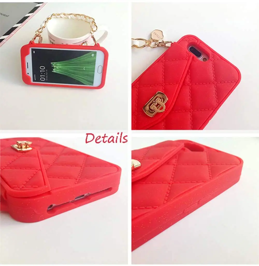 UnnFiko Red Wallet Case for iPhone XS Max | Luxury Bag Design with Shoulder Strap - view 2