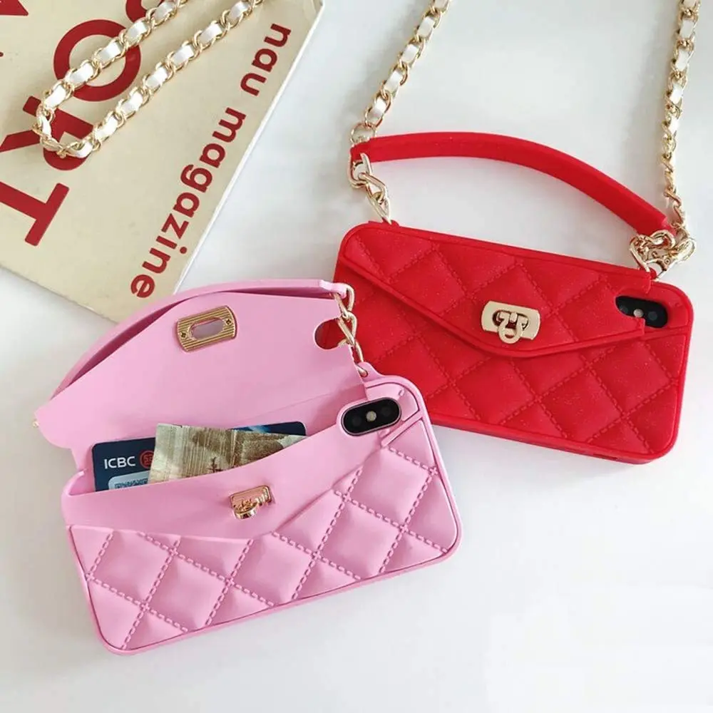 UnnFiko Red Wallet Case for iPhone XS Max | Luxury Bag Design with Shoulder Strap - view 3