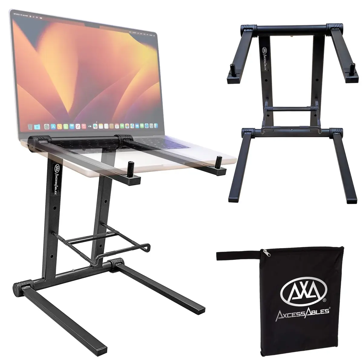 AXA AXCESSABLES DJ Laptop Stand with Travel Bag | Foldable Aluminum Laptop Stand for 15" & 20lbs - main product image