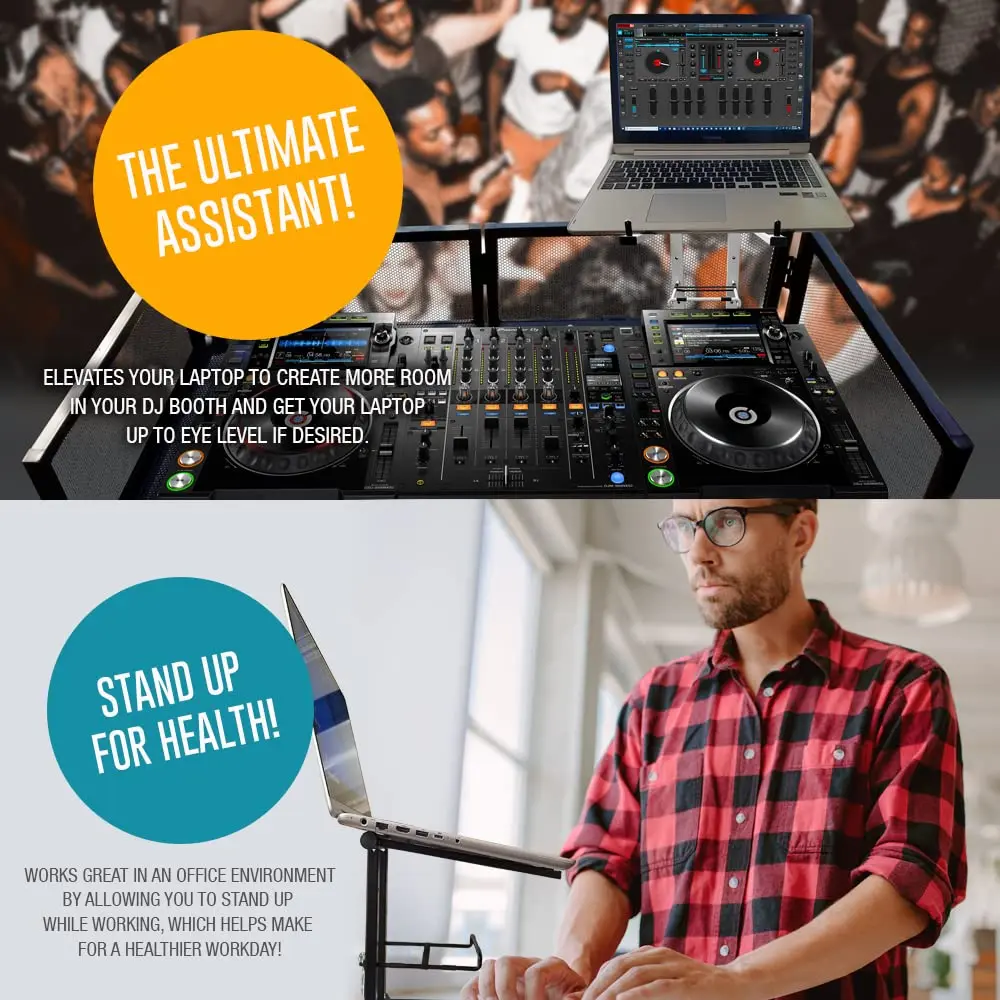 AXA AXCESSABLES DJ Laptop Stand with Travel Bag | Foldable Aluminum Laptop Stand for 15" & 20lbs - view 6