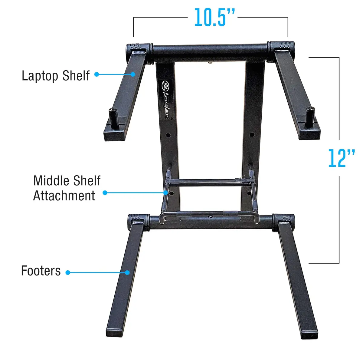 AXA AXCESSABLES DJ Laptop Stand with Travel Bag | Foldable Aluminum Laptop Stand for 15" & 20lbs - view 2