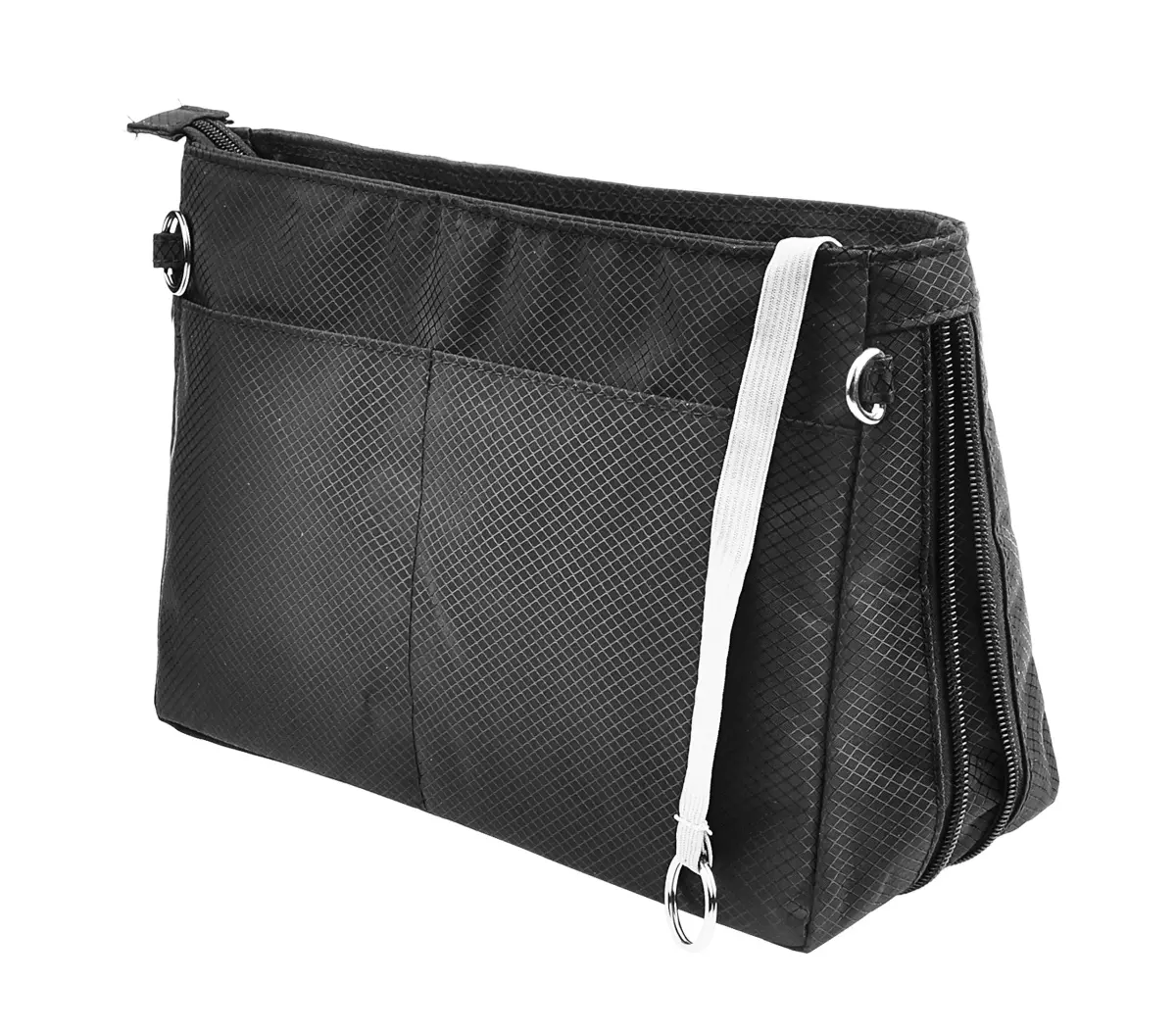 Vercord Expandable Nylon Handbag Purse Organizer Insert Liner Shaper Bag in Bag - Black Medium - main product image