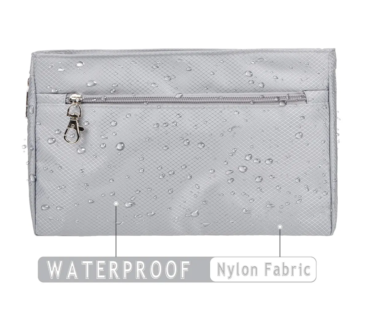 Vercord Expandable Nylon Handbag Purse Organizer Insert Liner Shaper Bag in Bag Beige Grey XLarge | Waterproof & Durable for Totes - view 6