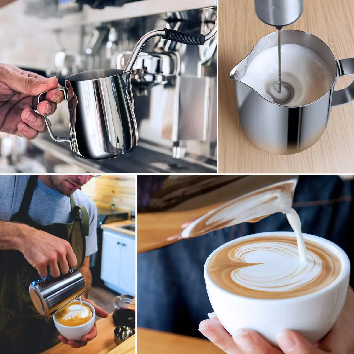 Adorever Milk Frothing Pitcher 355ml (12oz) with Latte Art Pen | Stainless Steel Espresso Steaming Jug - view 2