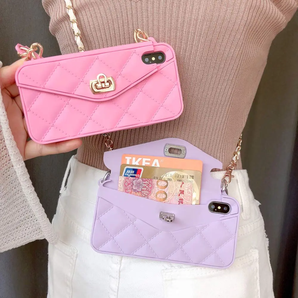 UnnFiko Wallet Case for iPhone X/XS, Purple Luxury Bag Design with Shoulder Strap | Card Pouch Flip Cover - view 4