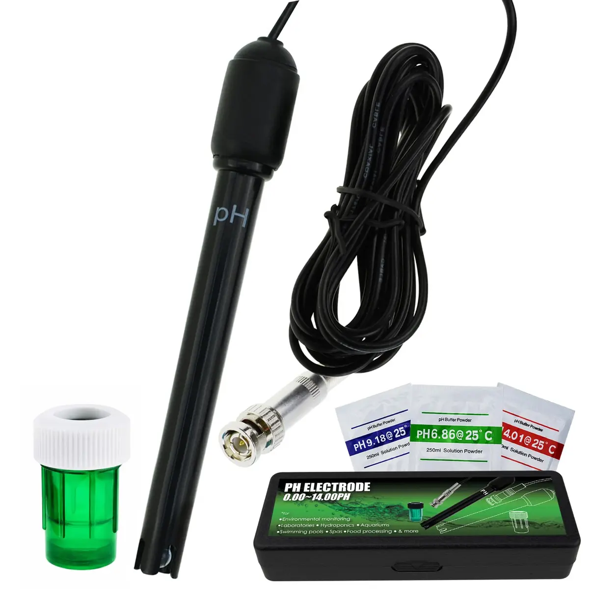 DANOPLUS Long Body pH Electrode with BNC Socket 300cm Cable | Precise pH Measurement for Lab & Field (120 chars) - main product image