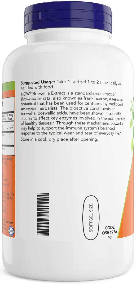 NOW Boswellia Serrata Extract 500 mg | Herbal Supplement for Joint Support & Inflammation (70-120 chars) - view 3