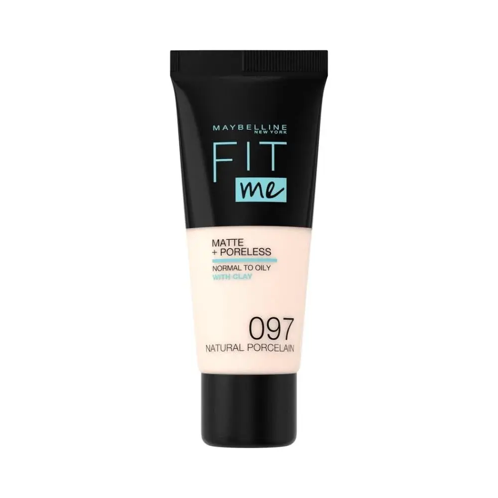 Maybelline Fit Me Matte + Poreless Foundation, 097 Natural Porcelain, 1.01 Fl Oz (Pack of 1) - main product image