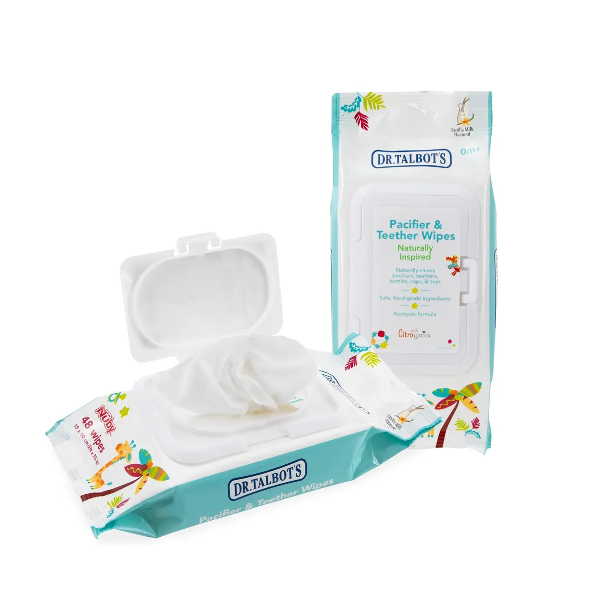 Dr. Talbot's Pacifier and Teether Wipes 96 Count | All Natural, Alcohol-Free, Food-Grade Cleaning Wipes - main product image