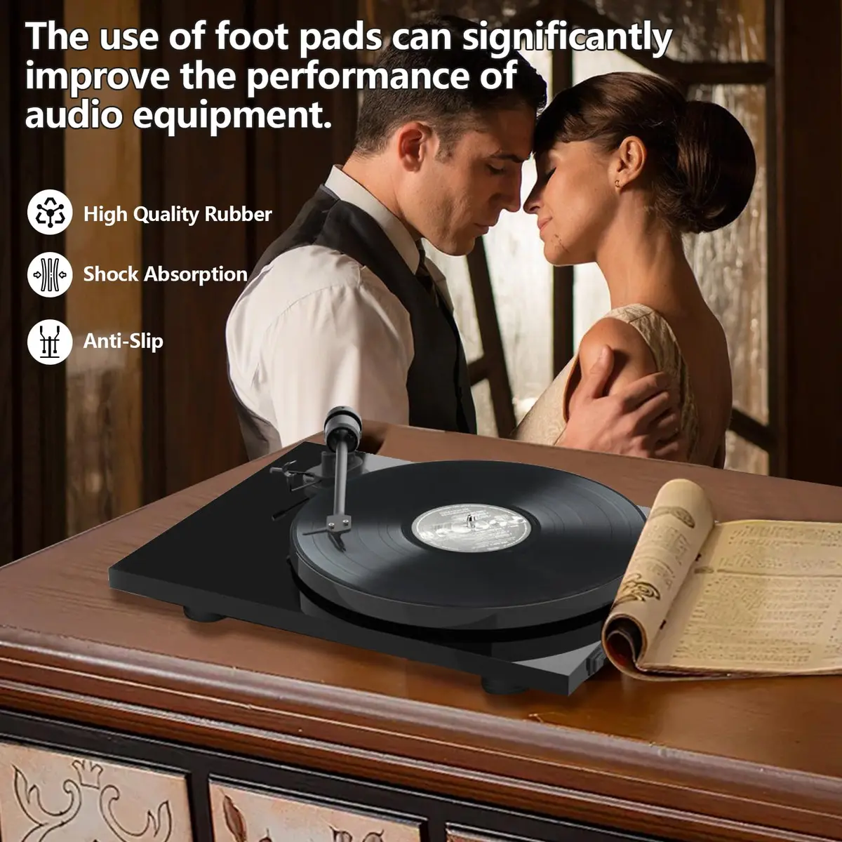 SuperDi Turntable Replacement Feet for Pioneer PL-560 | Sorbothane & Rubber Vibration Dampers - view 4