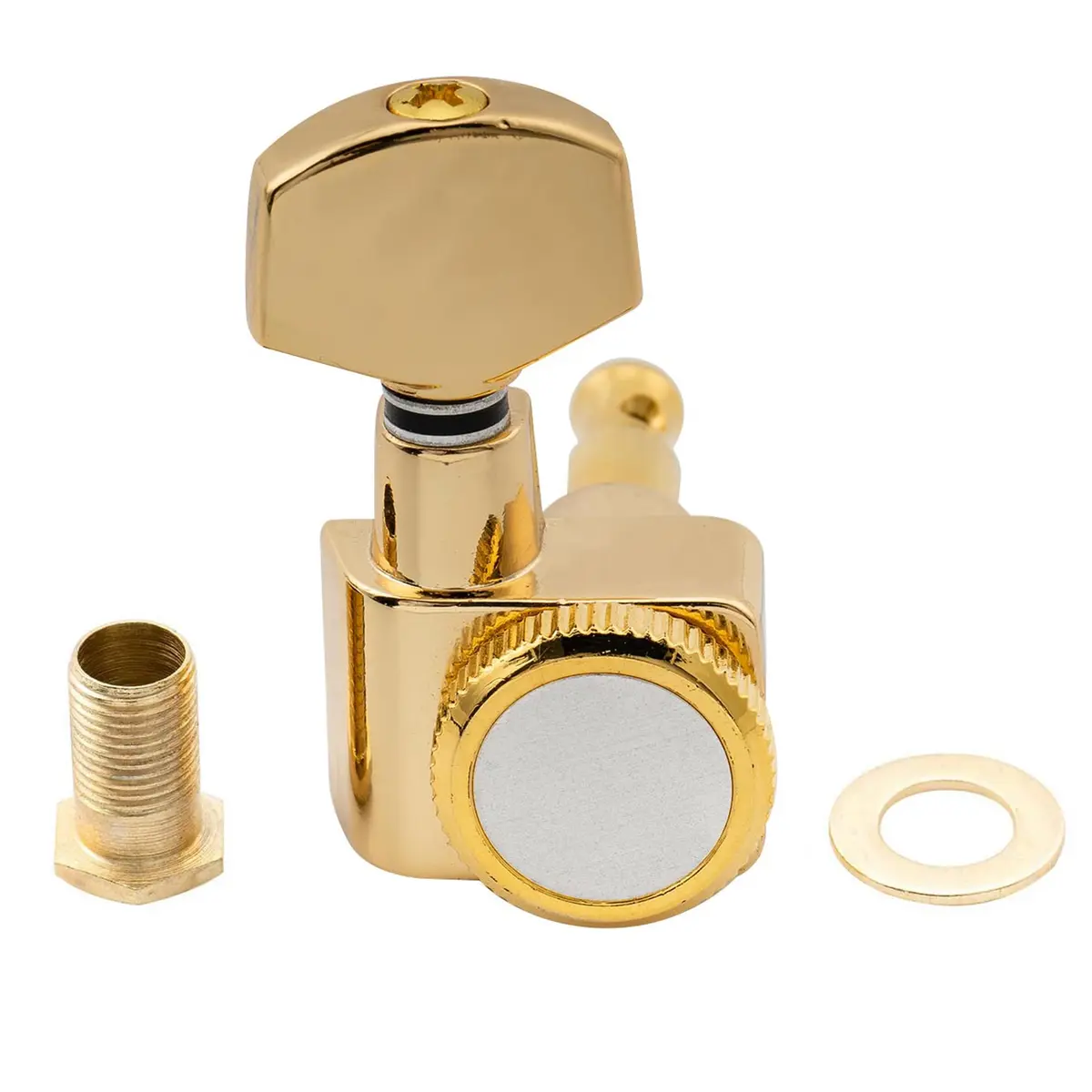 Musiclily Pro R15T-01 6 inline 2-pins Guitar Locking Tuners Set Gold | Smooth Tuning & Easy Upgrade - view 4