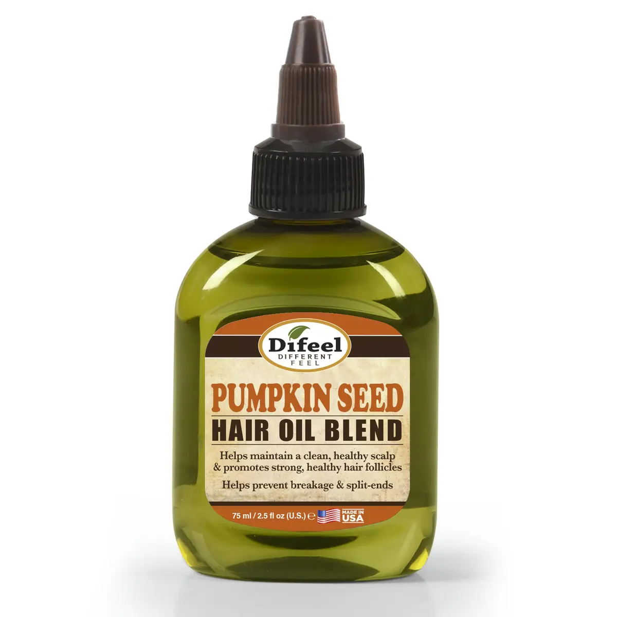 Difeel Pumpkin Seed Hair Oil Blend 74ml (2.5 Fl Oz) | Nourishes Scalp & Strengthens Hair - main product image