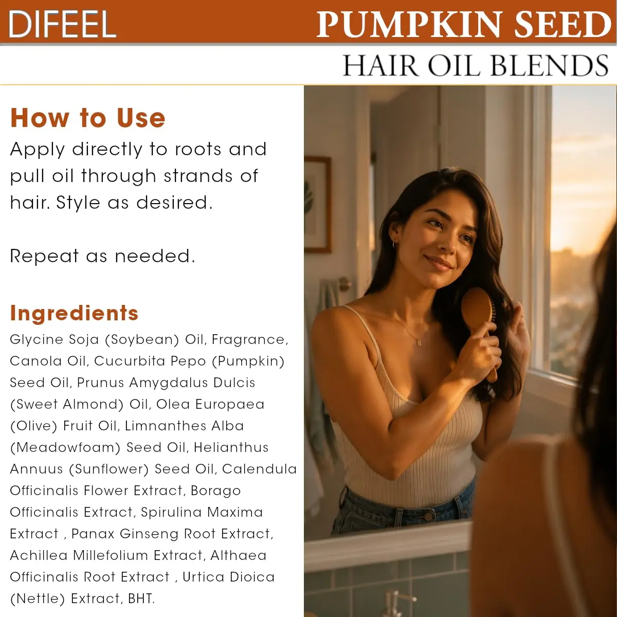 Difeel Pumpkin Seed Hair Oil Blend 74ml (2.5 Fl Oz) | Nourishes Scalp & Strengthens Hair - view 8